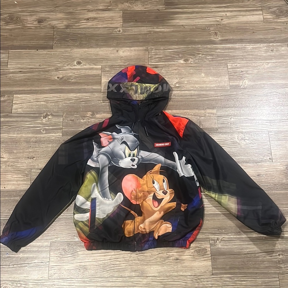 Members Only Black and Red Windbreaker